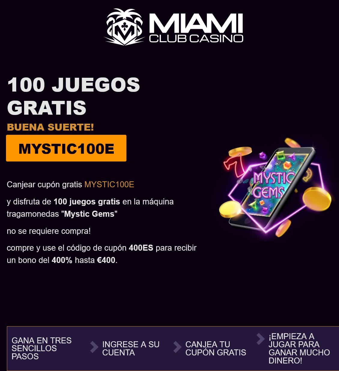 Miami Club ES
                          100 Free Spins (Spain)