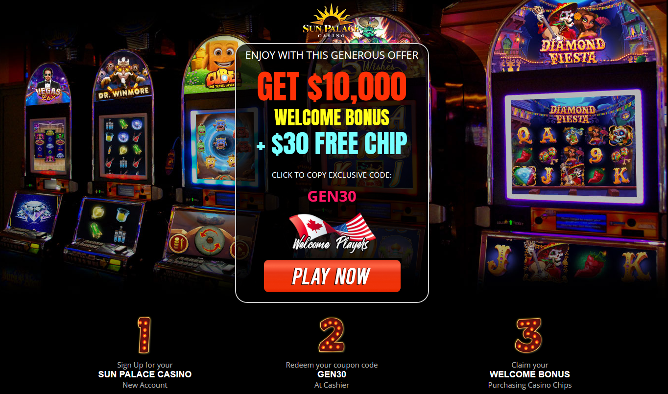 $10,000 WELCOME BONUS + $30
                                    FREE CHIP